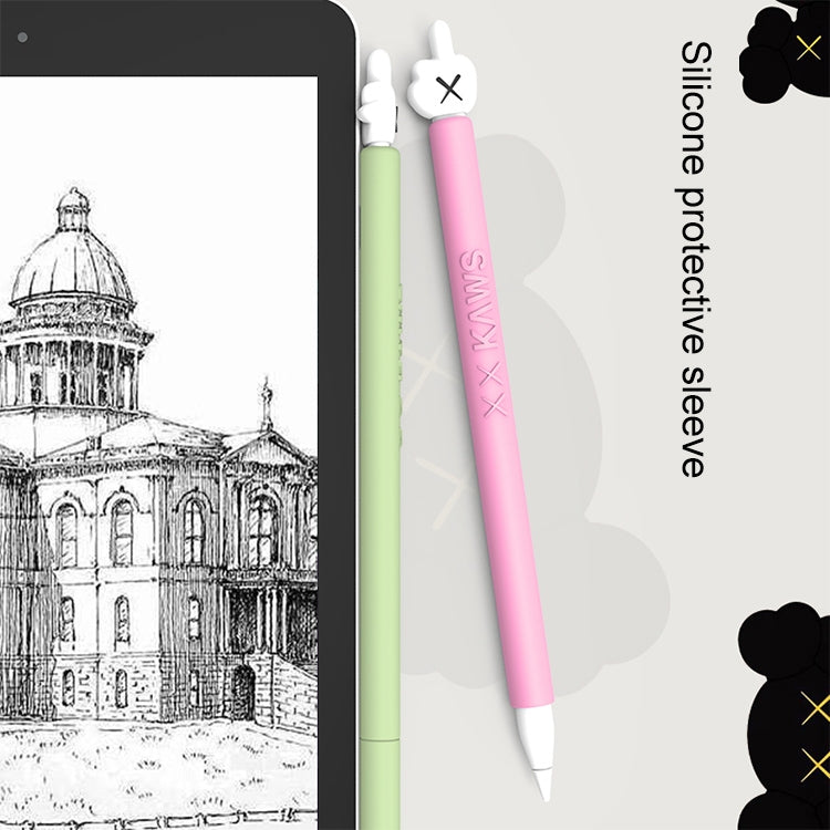 LOVE MEI Bao da bảo vệ silicone hình ngón giữa cho bút cảm ứng Apple Pencil 2, cho Apple Pencil 2