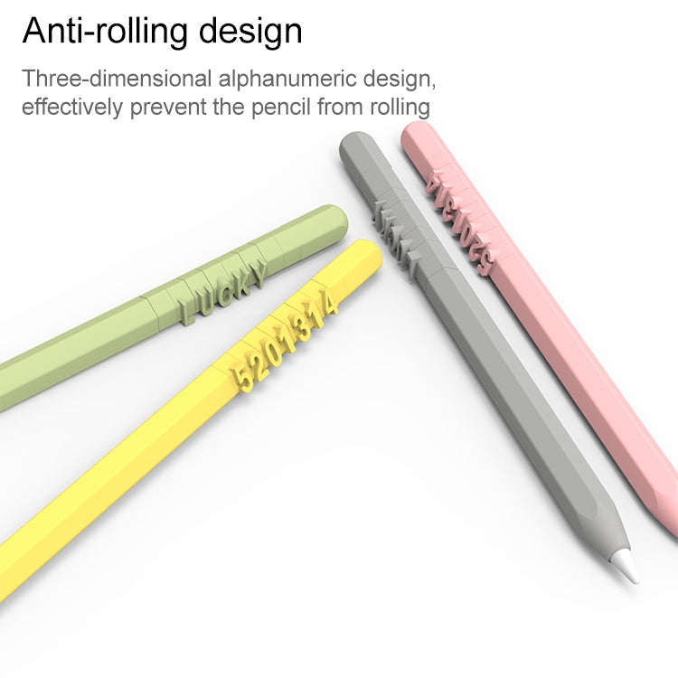 LOVE MEI Bao da bảo vệ silicone thiết kế số và chữ cho bút cảm ứng Apple Pencil 2, cho Apple Pencil 2