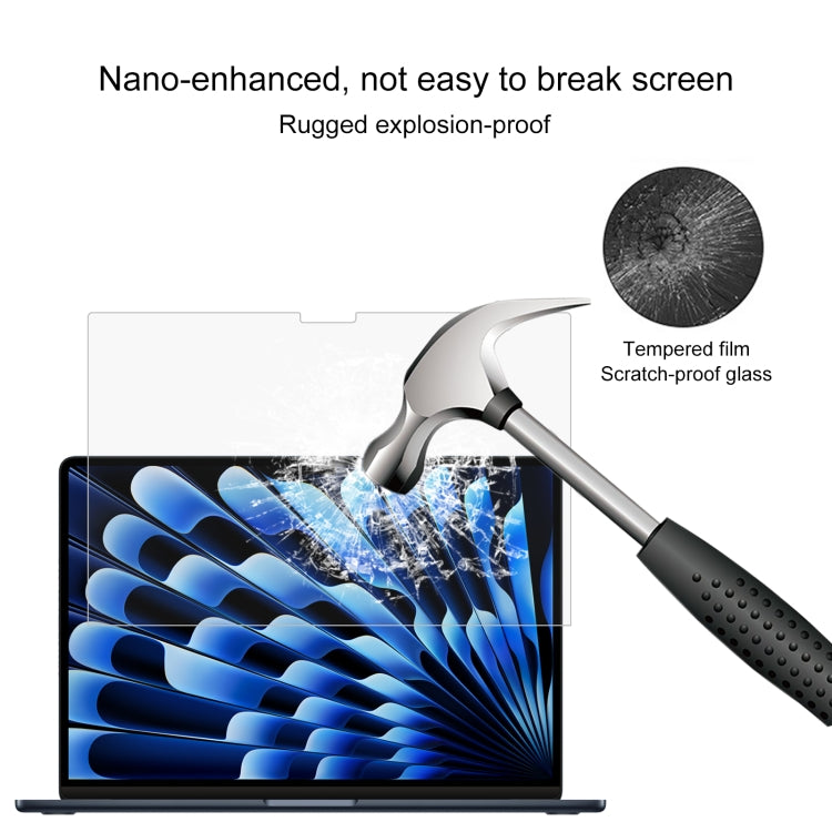Miếng dán kính cường lực chống nổ độ cứng bề mặt 9H dày 0.26mm cho MacBook Air 15.3 inch A2941 2023, dành cho MacBook Air 15.3 inch A2941 2023 / Air 15 M3 2024 A3114 (1 chiếc)