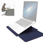Bộ túi lót laptop da PU chống nước đa năng 4 trong 1 có tay cầm, giá đỡ và ngăn đựng bút + 2 cuộn dây + túi chuột + túi sạc cho laptop 13 / 14 inch, 13 / 14 inch