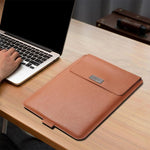 Bộ túi lót laptop da PU chống nước đa năng 4 trong 1 có tay cầm, giá đỡ và ngăn đựng bút + 2 cuộn dây + túi chuột + túi sạc cho laptop 13 / 14 inch, 13 / 14 inch
