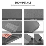 Bộ túi lót laptop da PU chống nước đa năng 4 trong 1 có tay cầm, giá đỡ và ngăn đựng bút + 2 cuộn dây + túi chuột + túi sạc cho laptop 13 / 14 inch, 13 / 14 inch