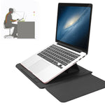 Túi Lót Laptop Da PU Chống Nước Đa Năng 4 trong 1 Có Tay Cầm & Giá Đỡ & Giá Đựng Bút + 2 Cuộn Dây + Túi Chuột + Túi Sạc Cho Laptop 15 inch, 15 inch