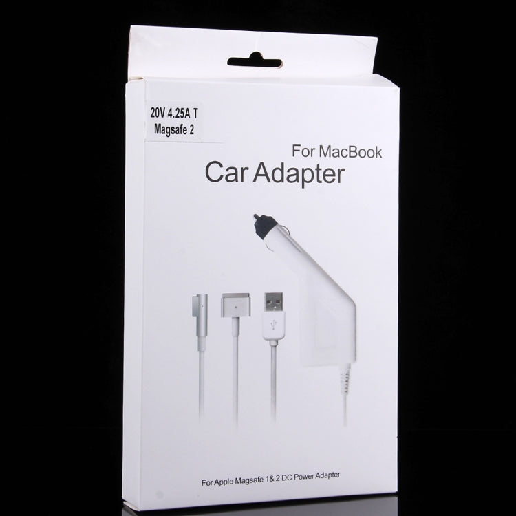 Sạc xe hơi 85W 20V 4.25A 5 chân kiểu T MagSafe 2 với 1 cổng USB cho Apple Macbook A1398 / A1424 / MC975 / MC976 / ME664 / ME665, Chiều dài: 1.7m, 85W 20V 4.25A