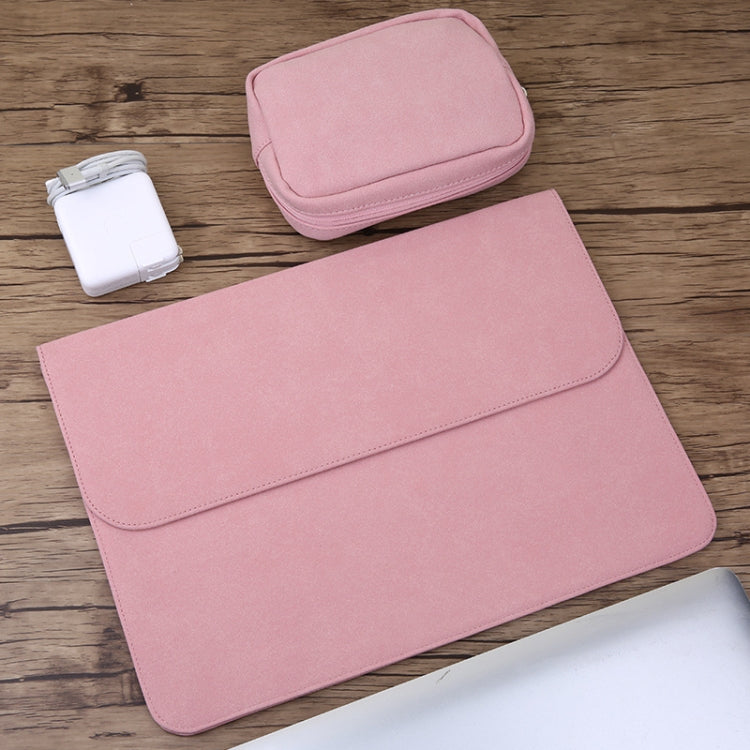 Túi da mờ ngang 2 trong 1 cho laptop + túi đựng nguồn cho MacBook Air 11.6 inch A1465 (2012 - 2015) / A1370 (2010 - 2011), MacBook Air 11.6 inch A1465 (2012 - 2015) / A1370 (2010 - 2011)