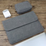 Túi da mờ ngang 2 trong 1 cho laptop + túi đựng nguồn cho MacBook Air 11.6 inch A1465 (2012 - 2015) / A1370 (2010 - 2011), MacBook Air 11.6 inch A1465 (2012 - 2015) / A1370 (2010 - 2011)