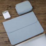 Túi da mờ ngang 2 trong 1 cho laptop + túi đựng nguồn cho MacBook Air 11.6 inch A1465 (2012 - 2015) / A1370 (2010 - 2011), MacBook Air 11.6 inch A1465 (2012 - 2015) / A1370 (2010 - 2011)