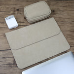 Túi da mờ ngang 2 trong 1 cho laptop + túi đựng nguồn cho MacBook 12 inch A1534 (2015 - 2017), MacBook 12 inch A1534 (2015 - 2017)