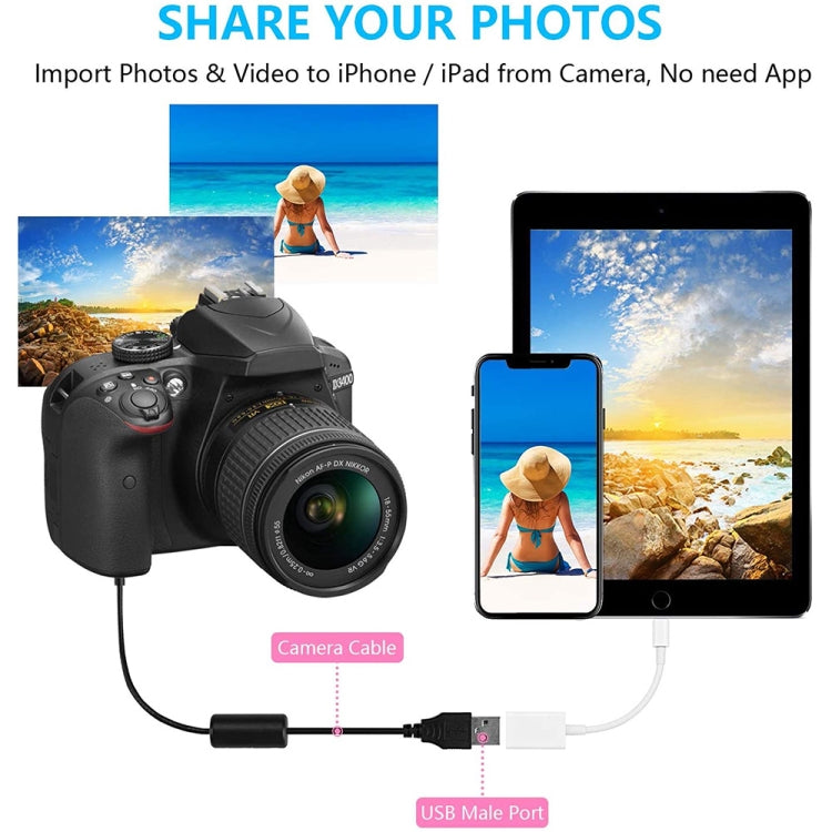 Bộ chuyển đổi camera NK102 từ đầu nam 8 Pin sang cổng USB đơn nữ, hỗ trợ hệ điều hành iOS 13.0 trở lên