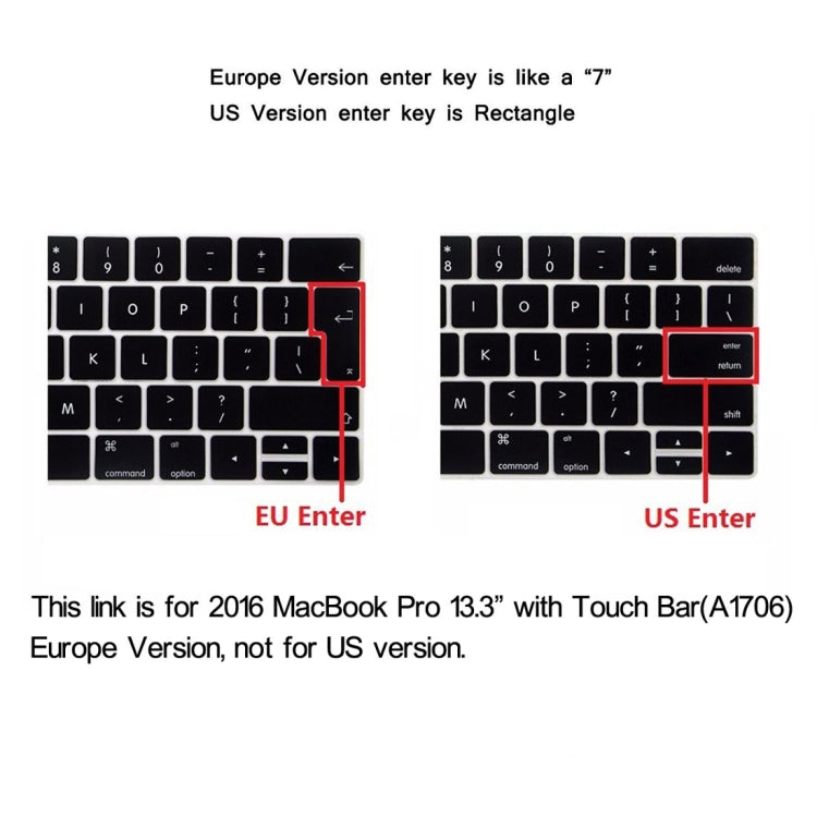ENKAY Hat-Prince 2 trong 1 Ốp lưng nhựa cứng trong suốt bảo vệ + Phiên bản châu Âu Ốp bảo vệ bàn phím TPU siêu mỏng cho MacBook Pro 13,3 inch 2016 có Touch Bar (A1706), 13,3 inch có Touch Bar Phiên bản châu Âu