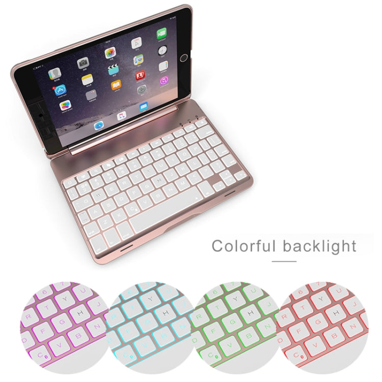 F8SM+ Bao da máy tính bảng bàn phím Bluetooth hợp kim nhôm có đèn nền nhiều màu phiên bản laptop cho iPad mini 4 / mini 5