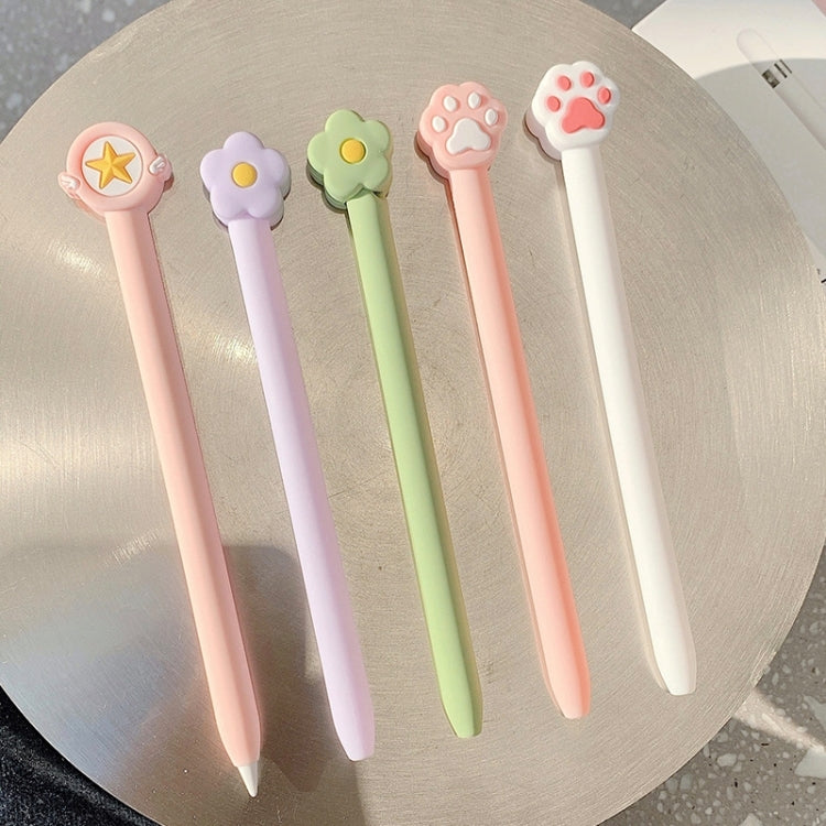 Ốp bảo vệ silicone hình hoạt hình dễ thương cho Apple Pencil 2 (Móng vuốt mèo màu hồng), dành cho Apple Pencil 2