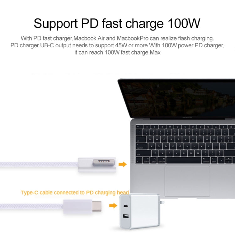 Cáp sạc PD 45W / 65W / 85W / 100W 5 Pin MagSafe 2 (hình chữ T) sang USB-C / Type-C, 45W / 65W / 85W / 100W MagSafe 2