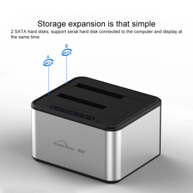 Dock Ổ Cứng Sao Chép Ngoại Tuyến Blueendless SATA USB 3.0 2 Khay 2.5 / 3.5 inch