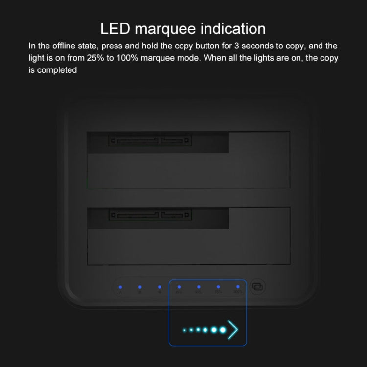Dock Ổ Cứng Sao Chép Ngoại Tuyến Blueendless SATA USB 3.0 2 Khay 2.5 / 3.5 inch