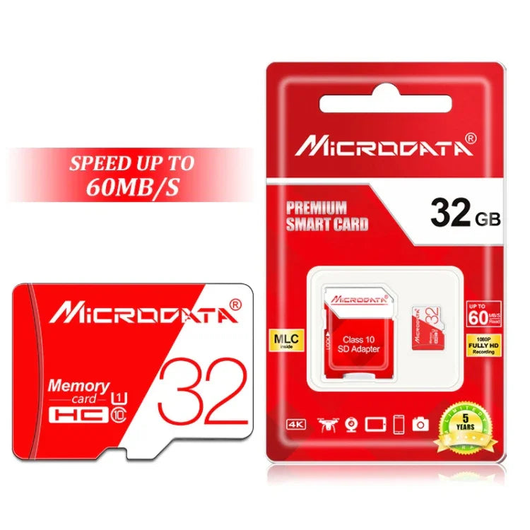 Thẻ nhớ TF (Micro SD) đỏ trắng tốc độ cao U1 MICRODATA 32GB, 32GB