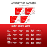 Thẻ nhớ TF (Micro SD) đỏ trắng tốc độ cao U1 MICRODATA 32GB, 32GB