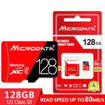 Thẻ nhớ TF (Micro SD) đỏ đen tốc độ cao U3 MICRODATA 128GB, 128GB