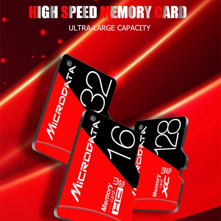 Thẻ nhớ TF (Micro SD) đỏ đen tốc độ cao U3 MICRODATA 128GB, 128GB