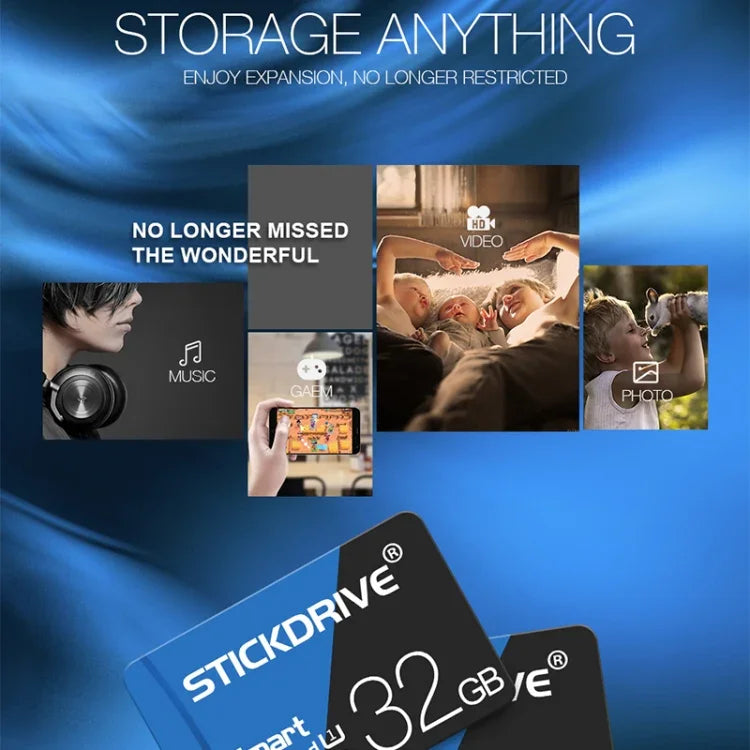 Thẻ nhớ TF (Micro SD) xanh đen tốc độ cao U1 STICKDRIVE 32GB, 32GB