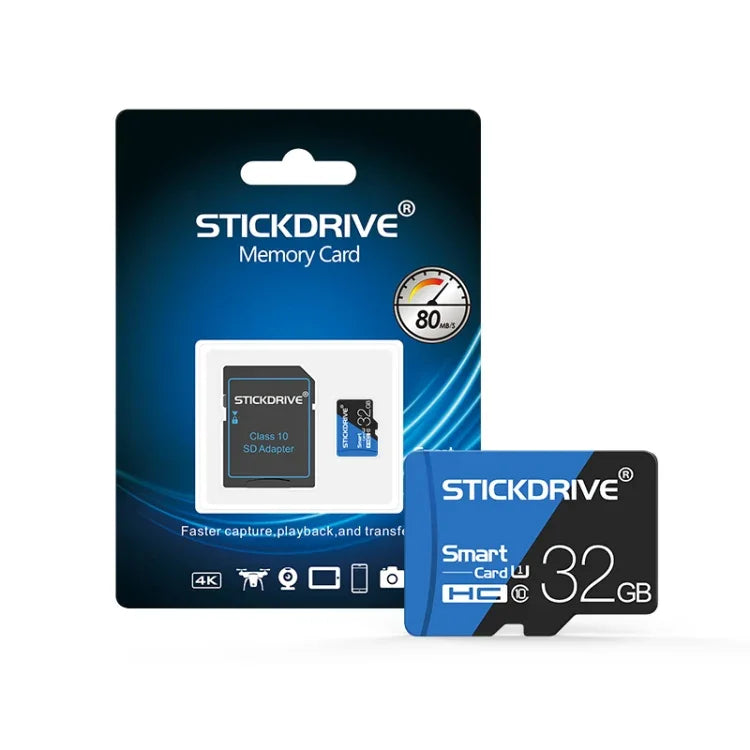 Thẻ nhớ TF (Micro SD) xanh đen tốc độ cao U1 STICKDRIVE 32GB, 32GB