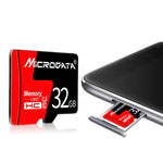Thẻ nhớ TF (Micro SD) đỏ đen U3 MICRODATA 128GB, 128GB