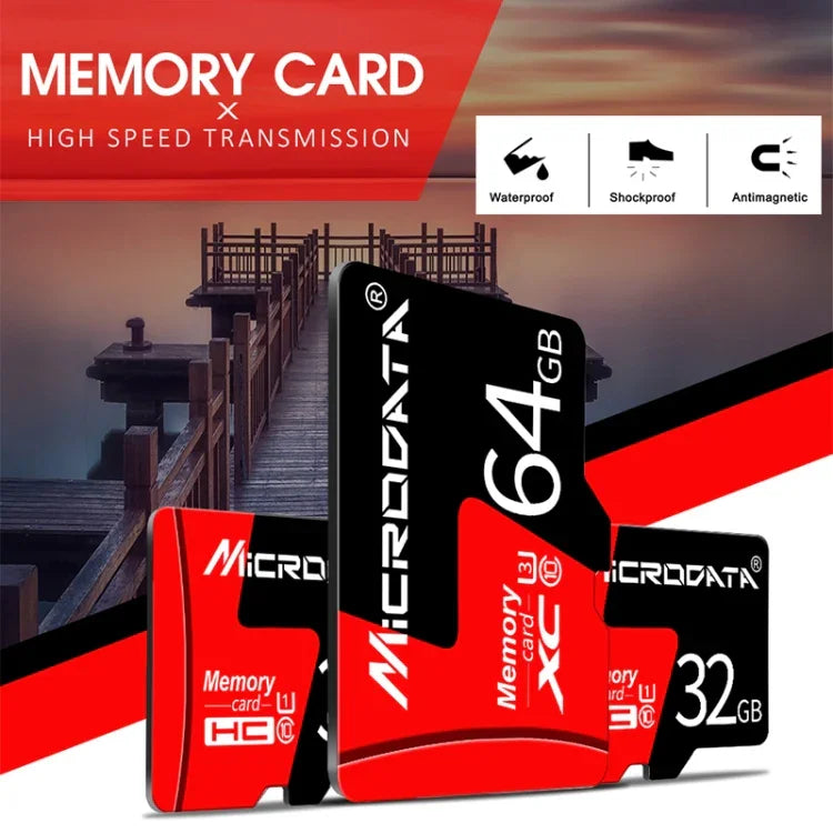 Thẻ nhớ TF (Micro SD) đỏ đen U3 MICRODATA 128GB, 128GB