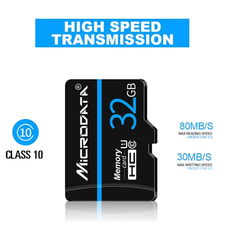 Thẻ nhớ MICRODATA 16GB U1 màu xanh dương sọc và đen TF (Micro SD), 16GB