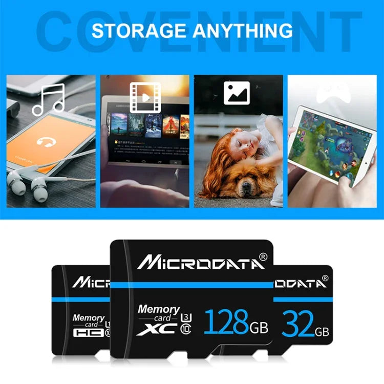Thẻ nhớ MICRODATA 16GB U1 màu xanh dương sọc và đen TF (Micro SD), 16GB