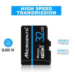 Thẻ nhớ MICRODATA 128GB U3 màu xanh dương sọc và đen TF (Micro SD), 128GB