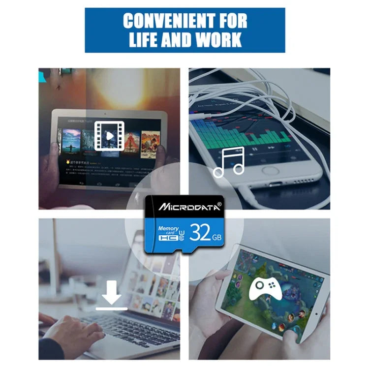 Thẻ nhớ MICRODATA 64GB U3 màu xanh dương và đen TF (Micro SD), 64GB