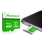 Thẻ nhớ MICRODATA 8GB U1 màu xanh lá và trắng TF (Micro SD), 8GB