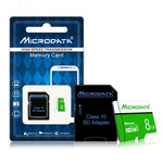 Thẻ nhớ MICRODATA 8GB U1 màu xanh lá và trắng TF (Micro SD), 8GB