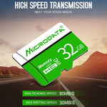 Thẻ nhớ MICRODATA 8GB U1 màu xanh lá và trắng TF (Micro SD), 8GB