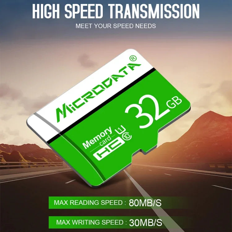 Thẻ nhớ MICRODATA 8GB U1 màu xanh lá và trắng TF (Micro SD), 8GB
