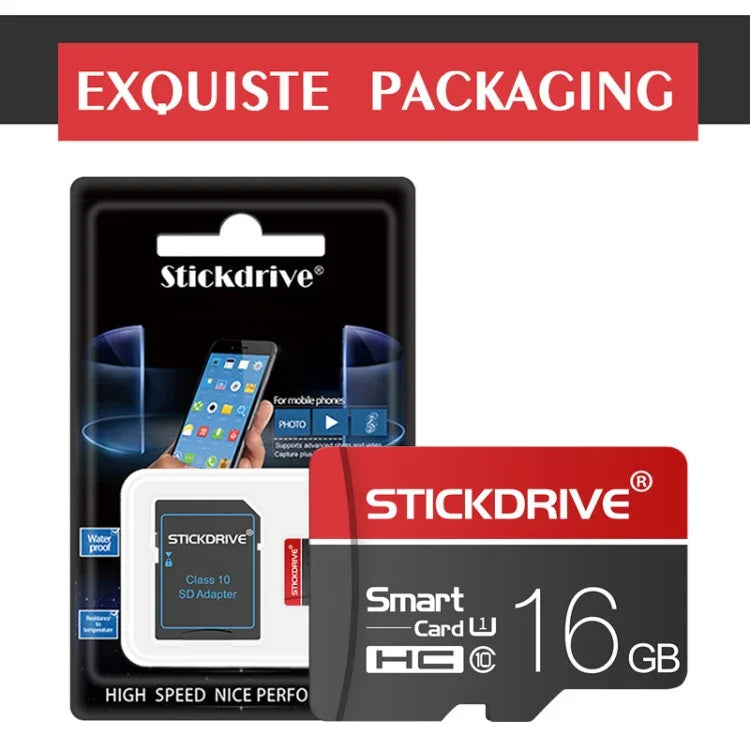 Thẻ nhớ STICKDRIVE 16GB U1 màu trắng viền đỏ và đen TF (Micro SD), 16GB
