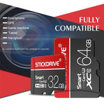 Thẻ nhớ STICKDRIVE 64GB U3 màu trắng viền đỏ và đen TF (Micro SD), 64GB