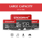 Thẻ nhớ STICKDRIVE 128GB U3 màu trắng viền đỏ và đen TF (Micro SD), 128GB