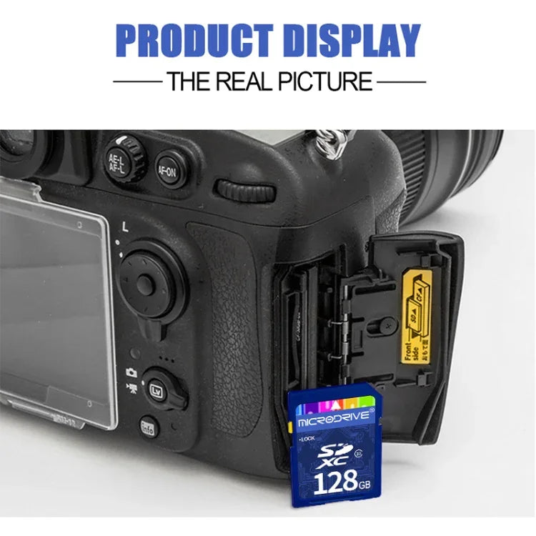 Thẻ nhớ Microdrive 128GB tốc độ cao lớp 10 SD cho tất cả thiết bị kỹ thuật số có khe cắm thẻ SD, 128GB