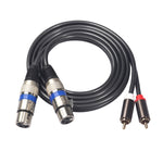 Dây âm thanh 2 đầu RCA đực sang 2 đầu XLR 3 chân cái, chiều dài: 1.5m, 366156-15 2 RCA Male to 2 XLR 3 Pin Female