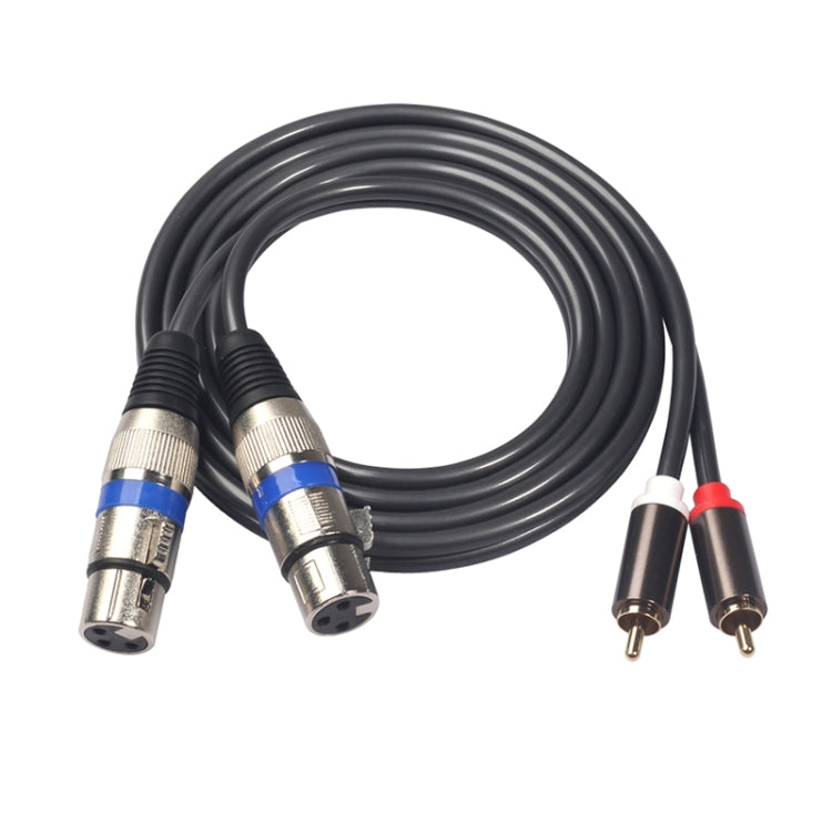 Dây âm thanh 2 đầu RCA đực sang 2 đầu XLR 3 chân cái, chiều dài: 1.5m, 366156-15 2 RCA Male to 2 XLR 3 Pin Female