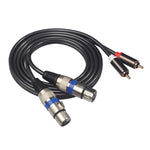 Dây âm thanh 2 đầu RCA đực sang 2 đầu XLR 3 chân cái, chiều dài: 1.5m, 366156-15 2 RCA Male to 2 XLR 3 Pin Female