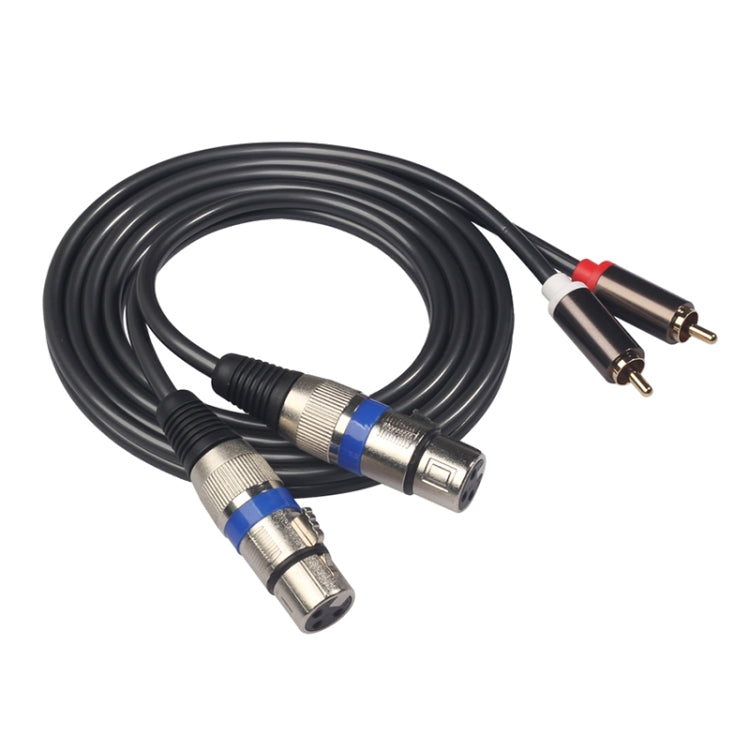 Dây âm thanh 2 đầu RCA đực sang 2 đầu XLR 3 chân cái, chiều dài: 1.5m, 366156-15 2 RCA Male to 2 XLR 3 Pin Female