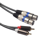 Dây âm thanh 2 đầu RCA đực sang 2 đầu XLR 3 chân cái, chiều dài: 1.5m, 366156-15 2 RCA Male to 2 XLR 3 Pin Female
