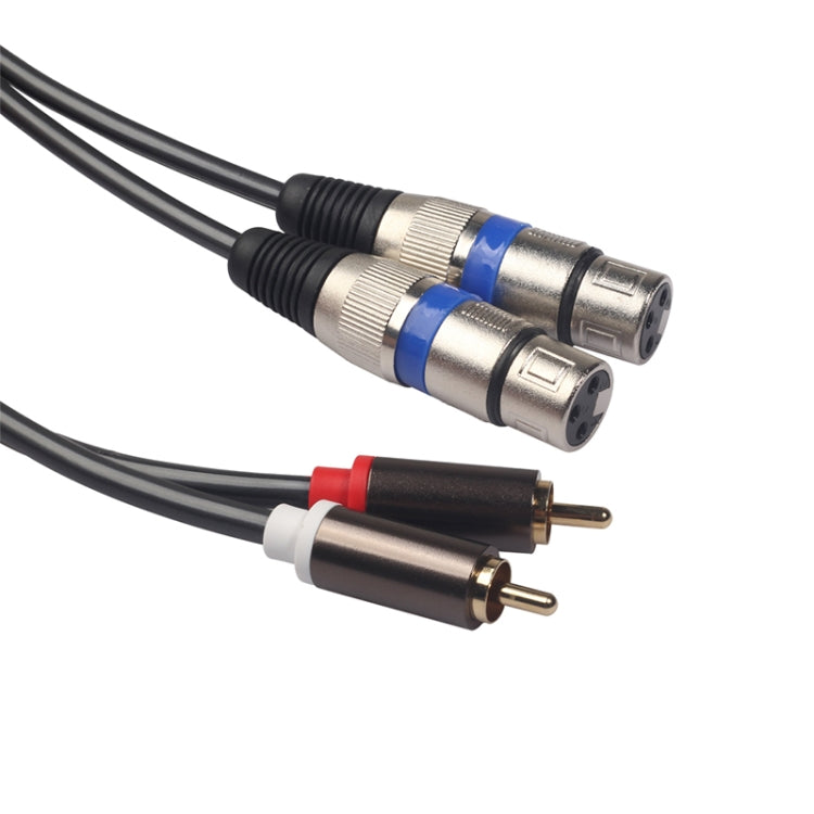 Dây âm thanh 2 đầu RCA đực sang 2 đầu XLR 3 chân cái, chiều dài: 1.5m, 366156-15 2 RCA Male to 2 XLR 3 Pin Female
