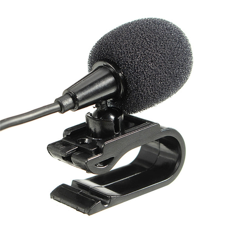 Microphone Lavalier Mono kẹp dán ZJ025MR cho GPS ô tô / âm thanh DVD hỗ trợ Bluetooth, chiều dài cáp: 3m, jack 3.5mm góc 90 độ, jack 3.5mm góc mono