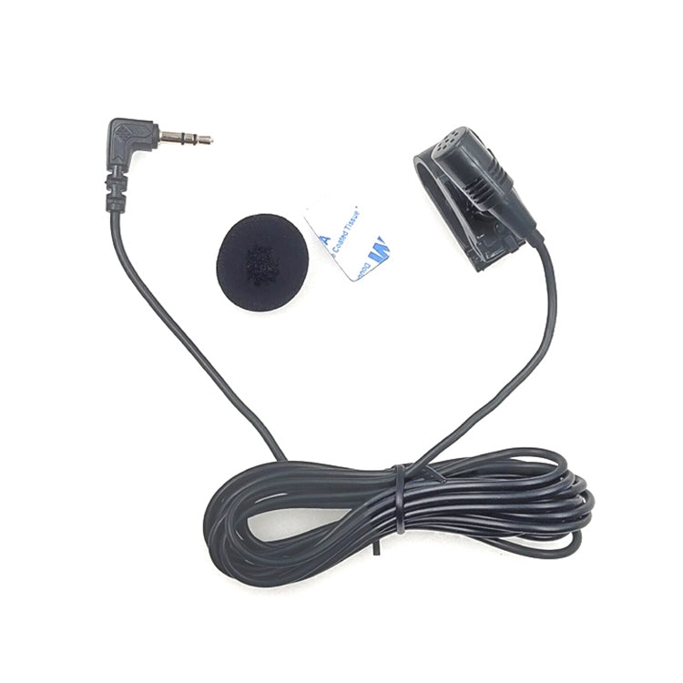 Microphone Lavalier Stereo kẹp dán ZJ025MR cho GPS ô tô / âm thanh DVD hỗ trợ Bluetooth, chiều dài cáp: 3m, jack 3.5mm góc 90 độ, jack 3.5mm góc stereo