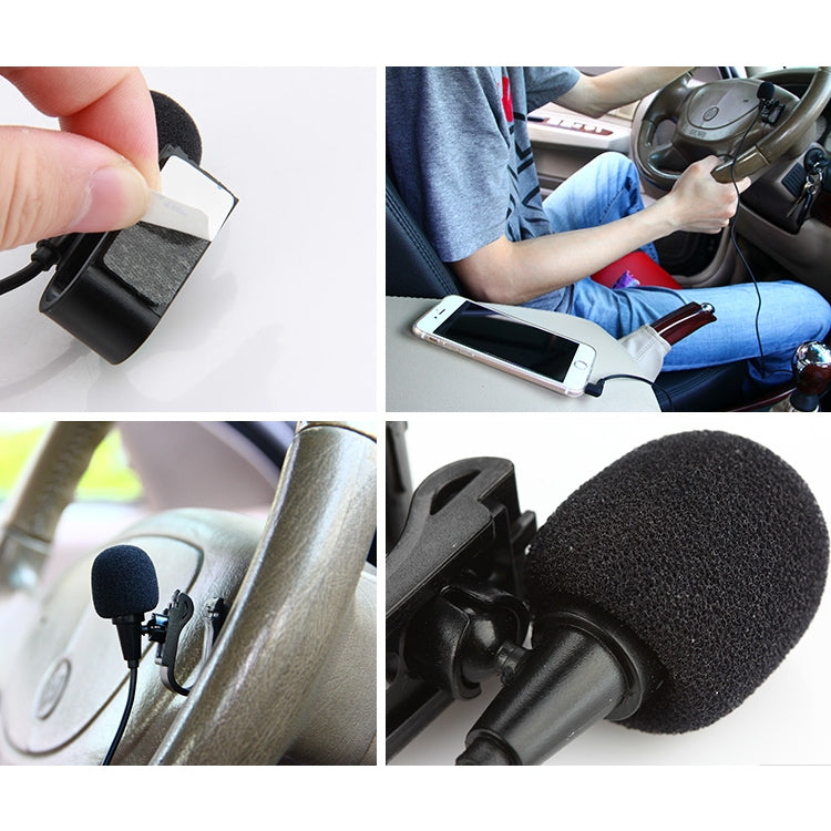 Microphone Lavalier Mono jack 2.5mm kẹp dán ZJ025MR cho GPS ô tô / âm thanh DVD hỗ trợ Bluetooth, chiều dài cáp: 3m, jack 2.5mm mono