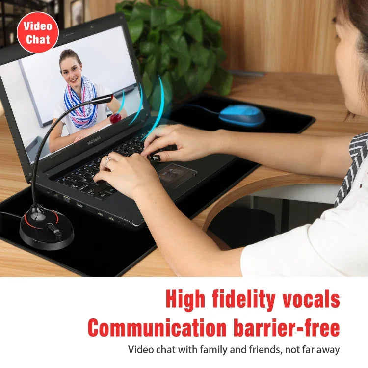 Microphone máy tính USB uốn cong 360 độ không cần driver HXSJ F12, chiều dài cáp: 2.2m