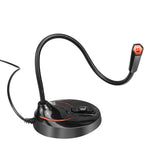 Microphone máy tính USB uốn cong 360 độ không cần driver HXSJ F12, chiều dài cáp: 2.2m